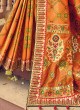 Orange Wedding Wear Traditional Saree